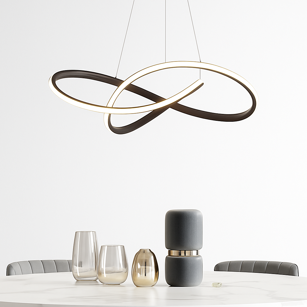 Lustre Design Nordique Moderne Métal Noir/Blanc
