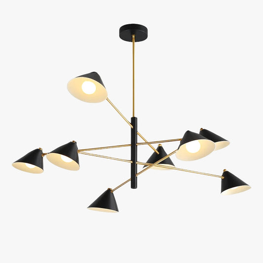Lustre LED Triangle Design Moderne Noir Métal