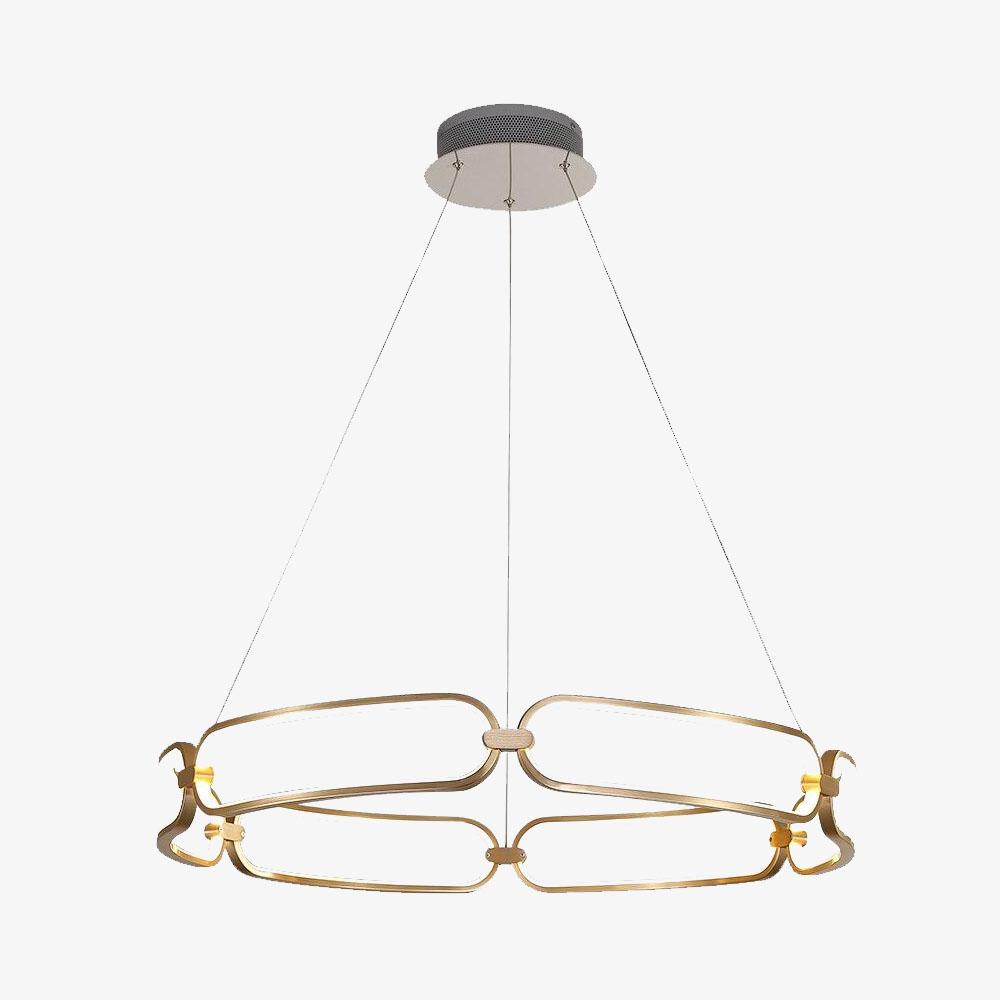 Lustre LED Doré Design Anneaux Pavia