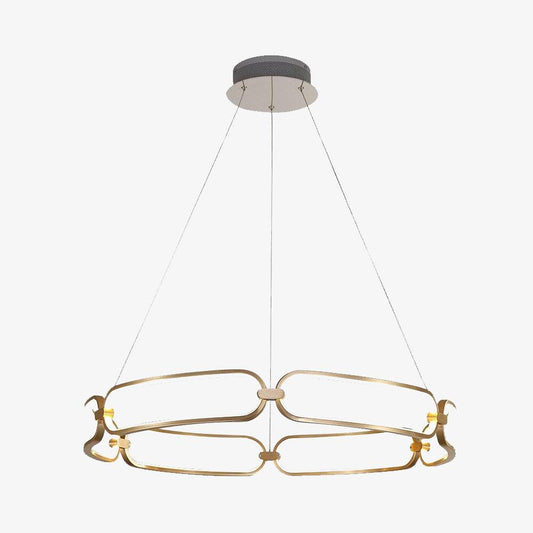 Lustre LED Doré Design Anneaux Pavia