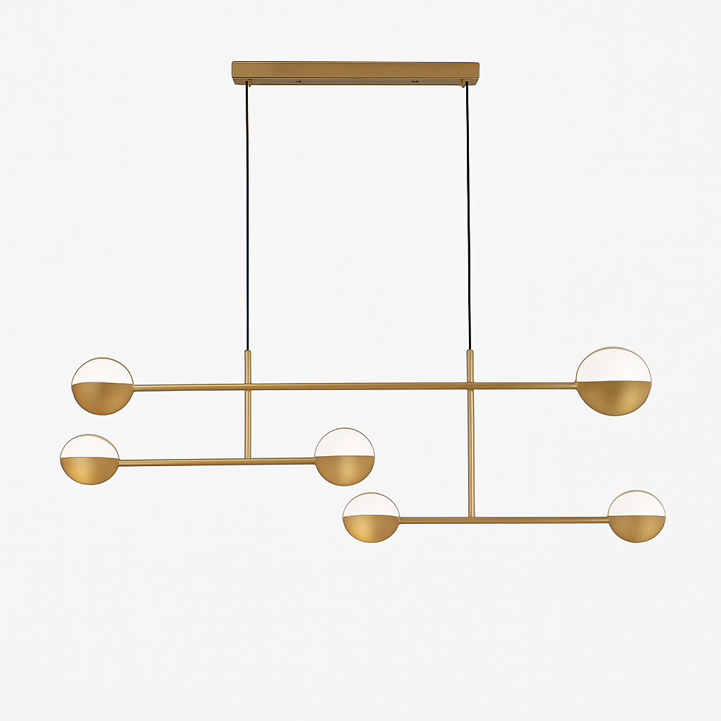 Lustre Design Zev Doré Métal Suspension Moderne