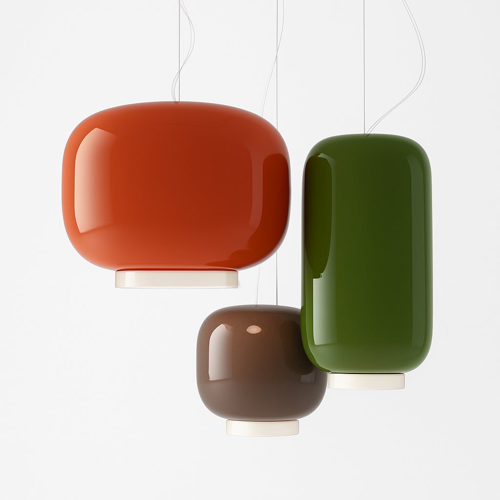 Lustre Design Italien en Verre Coloré LED