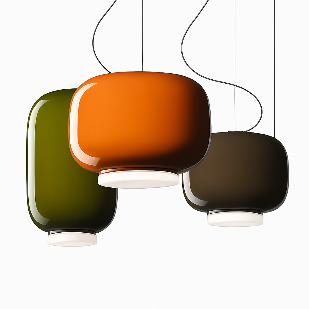 Lustre Design Italien en Verre Coloré LED