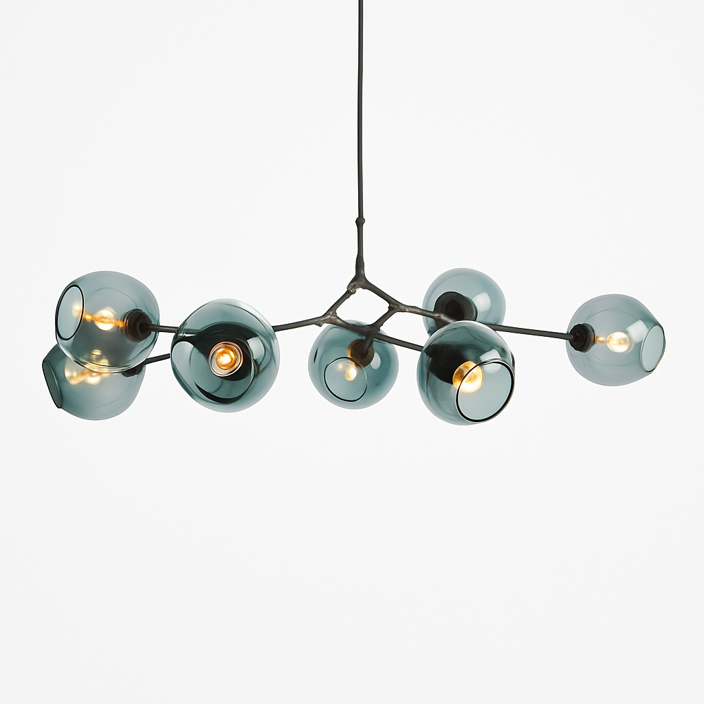 Lustre Beans Métal & Verre Design Doré/Noir