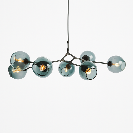 Lustre Beans Métal & Verre Design Doré/Noir