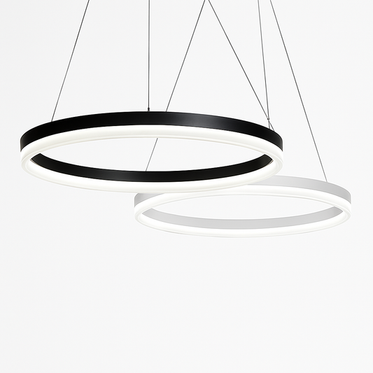 Lustre LED Cercle Moderne Noir ou Blanc