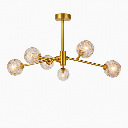 Lustre LED Cristal Doré Design Européen