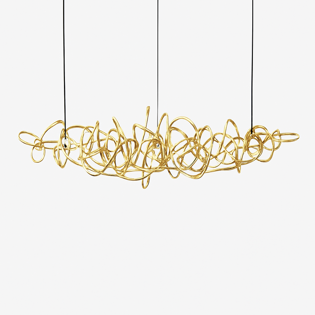 Lustre LED Design Luxury : Doré, Métal, Moderne