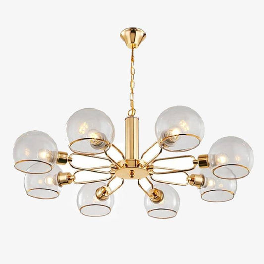 Lustre Moderne Doré Verre Design