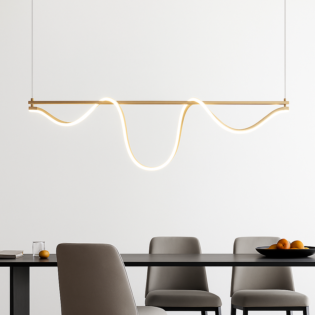 Lustre LED Design Moderne Noir ou Or