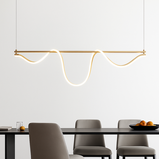 Lustre LED Design Moderne Noir ou Or