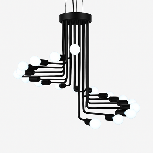 Lustre Design Industriel Noir Géométrique