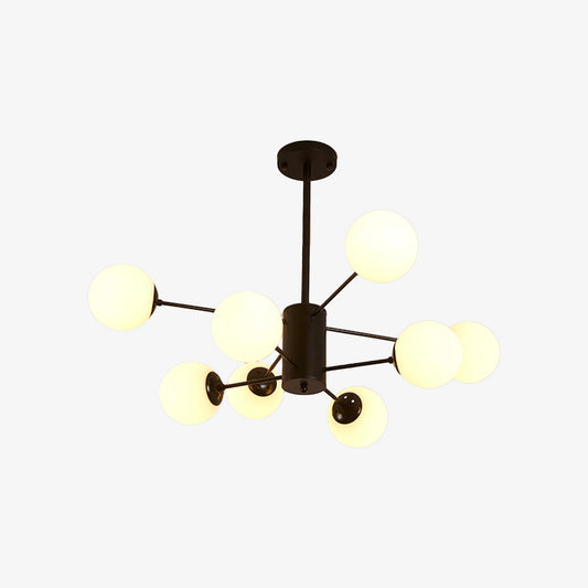 Lustre Design Vintage Noir XXL 8/12 Branches Verre