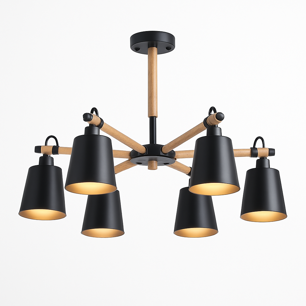 Lustre Personality Bois & Métal - Blanc ou Noir