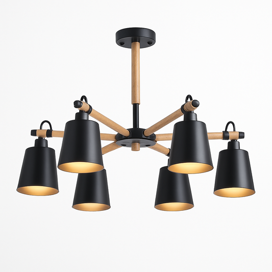 Lustre Personality Bois & Métal - Blanc ou Noir