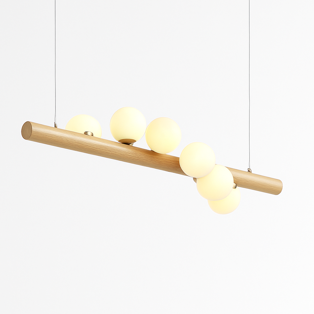 Lustre Scandinave Bois & Fer LED Blanc