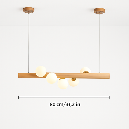 Lustre Scandinave Bois & Fer LED Blanc
