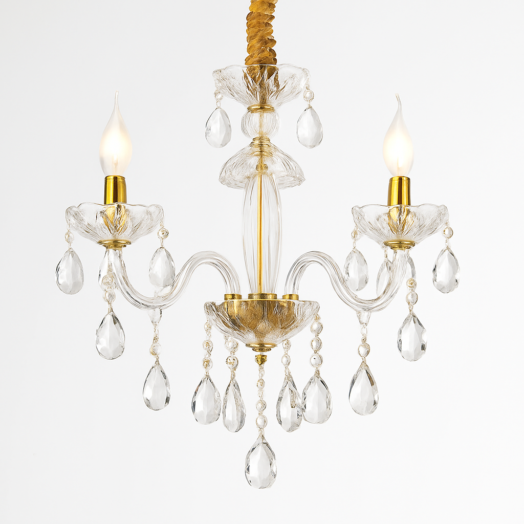 Lustre Cristal Transparent LED Moderne - Salon, Chambre, Salle à Manger