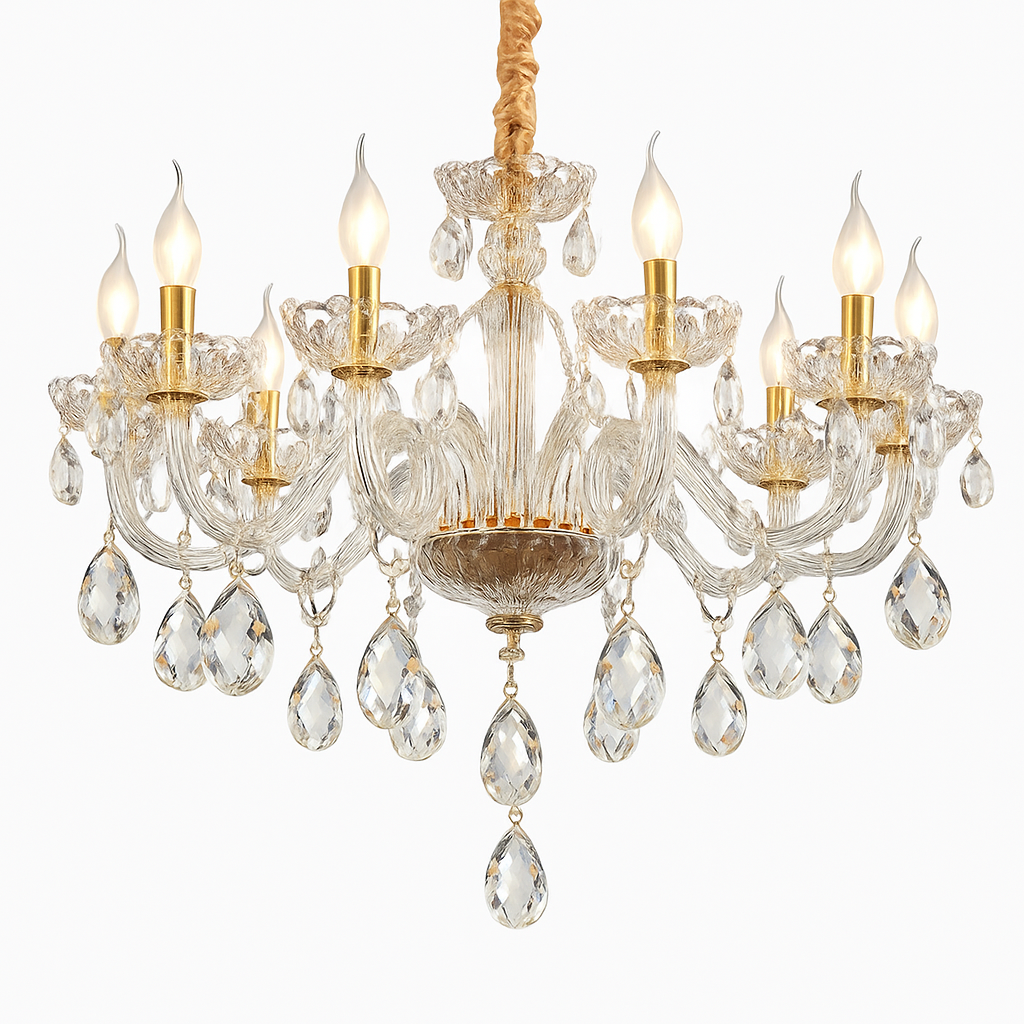 Lustre Cristal Transparent LED Moderne - Salon, Chambre, Salle à Manger
