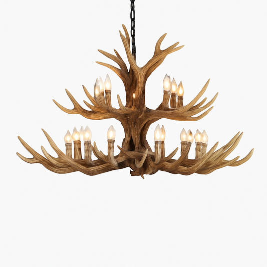 Lustre Bois de Cerf en Résine - Ambiance Naturelle & Moderne
