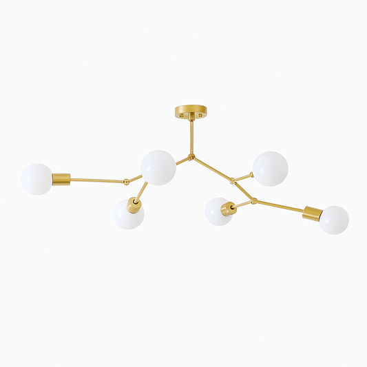 Lustre LED Industriel Métal Rally Noir/Blanc/Doré