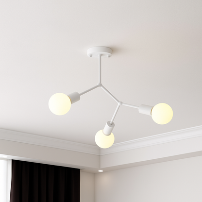 Lustre LED Industriel Métal Rally Noir/Blanc/Doré