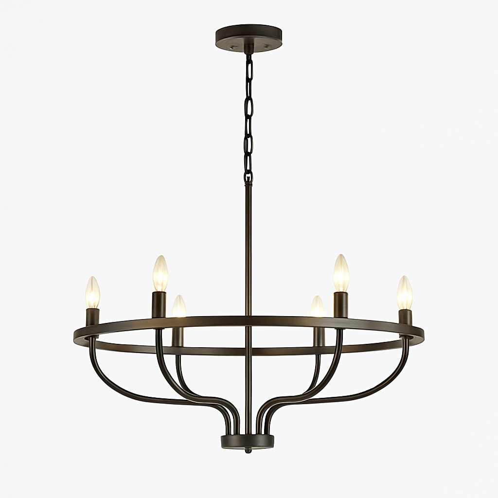 Lustre Industriel Rétro 6 Têtes en Fer Wecus