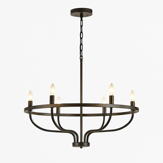 Lustre Industriel Rétro 6 Têtes en Fer Wecus