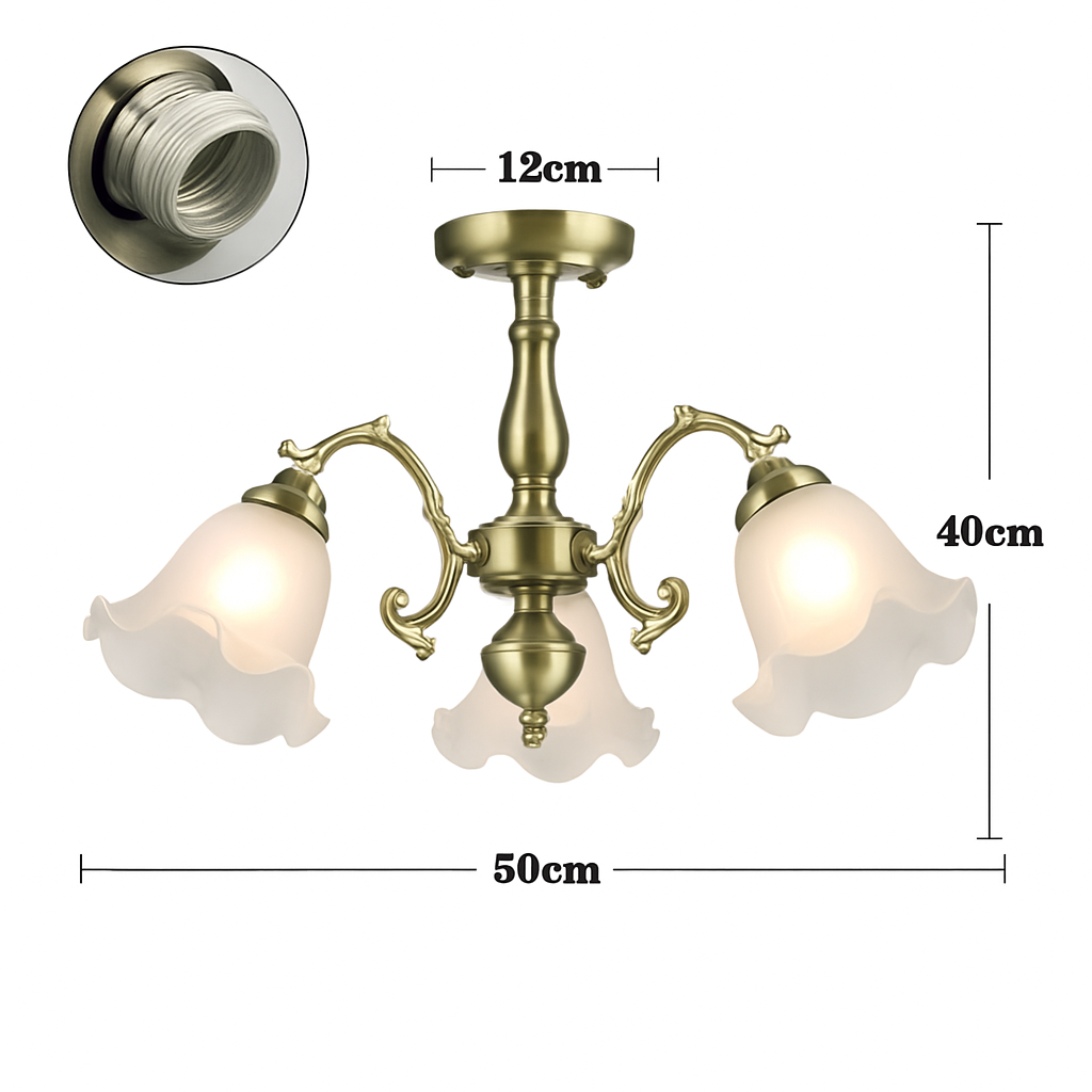 Lustre LED Design Floral Bronze Doré Cuivre