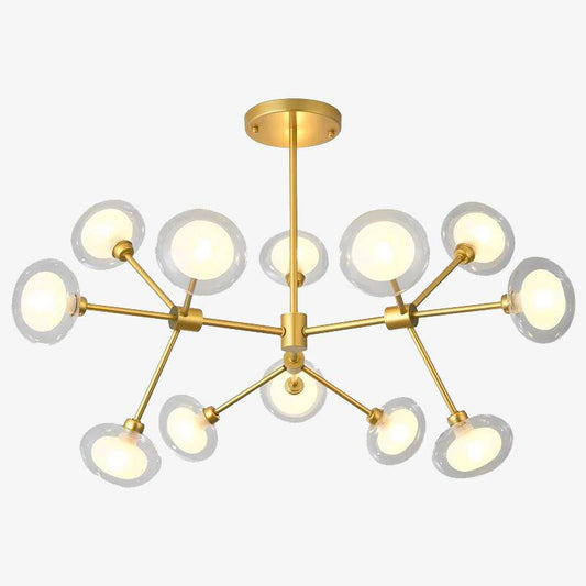 Lustre LED Design Verre Dépoli Doré ou Noir