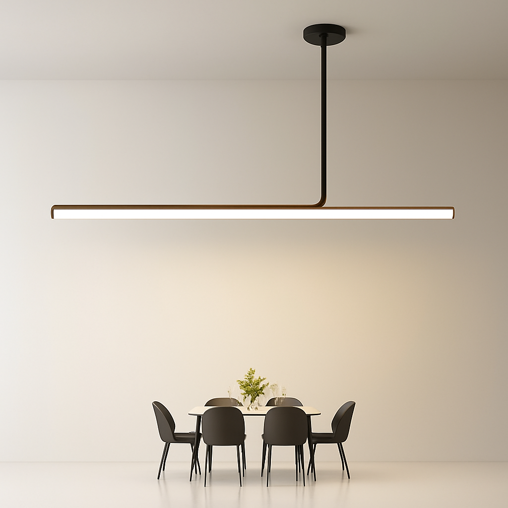 Lustre LED Long Moderne Noir/Blanc Dimmable