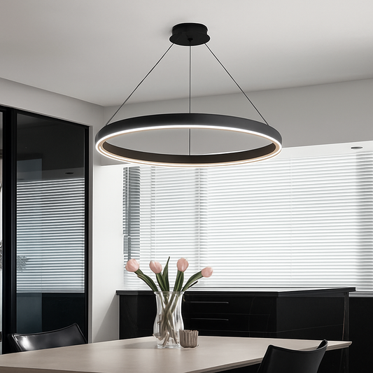Lustre LED Rond Minimaliste Aluminium - SaloEElaitte