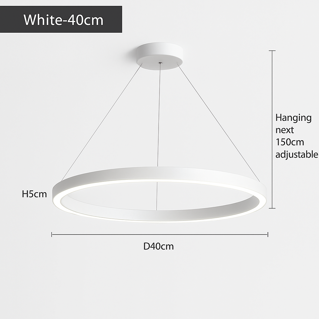 Lustre LED Rond Minimaliste Aluminium - SaloEElaitte