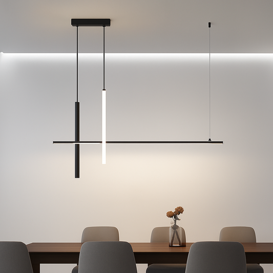Lustre LED Minimaliste Dimmable Aluminium Noir/Blanc