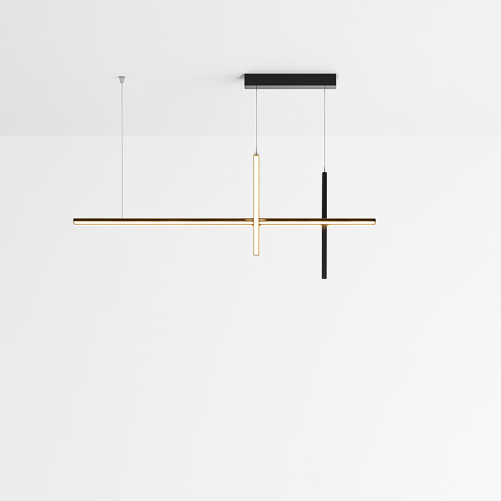 Lustre LED Minimaliste Dimmable Aluminium Noir/Blanc