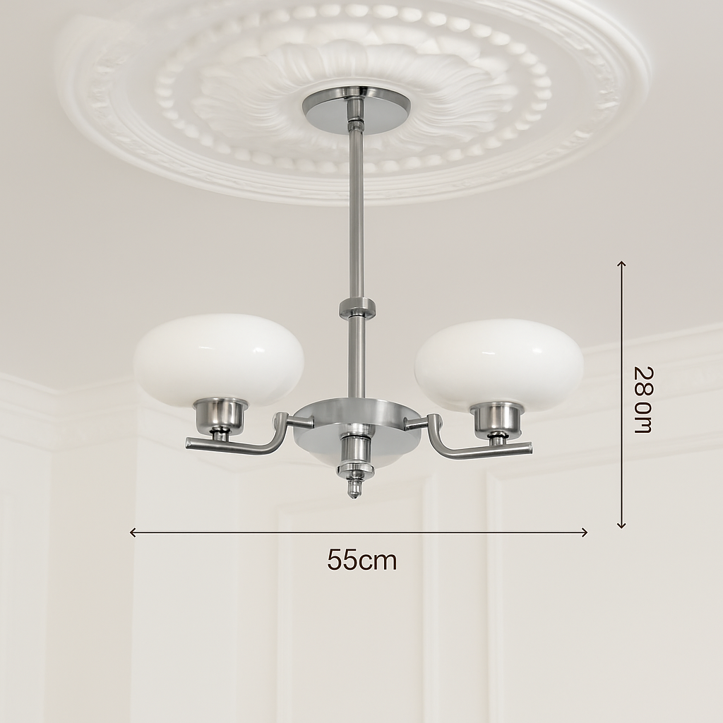 Lustre LED Vintage Bauhaus Verre Teinté - Design Nordique