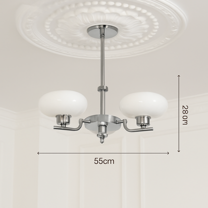 Lustre LED Vintage Bauhaus Verre Teinté - Design Nordique