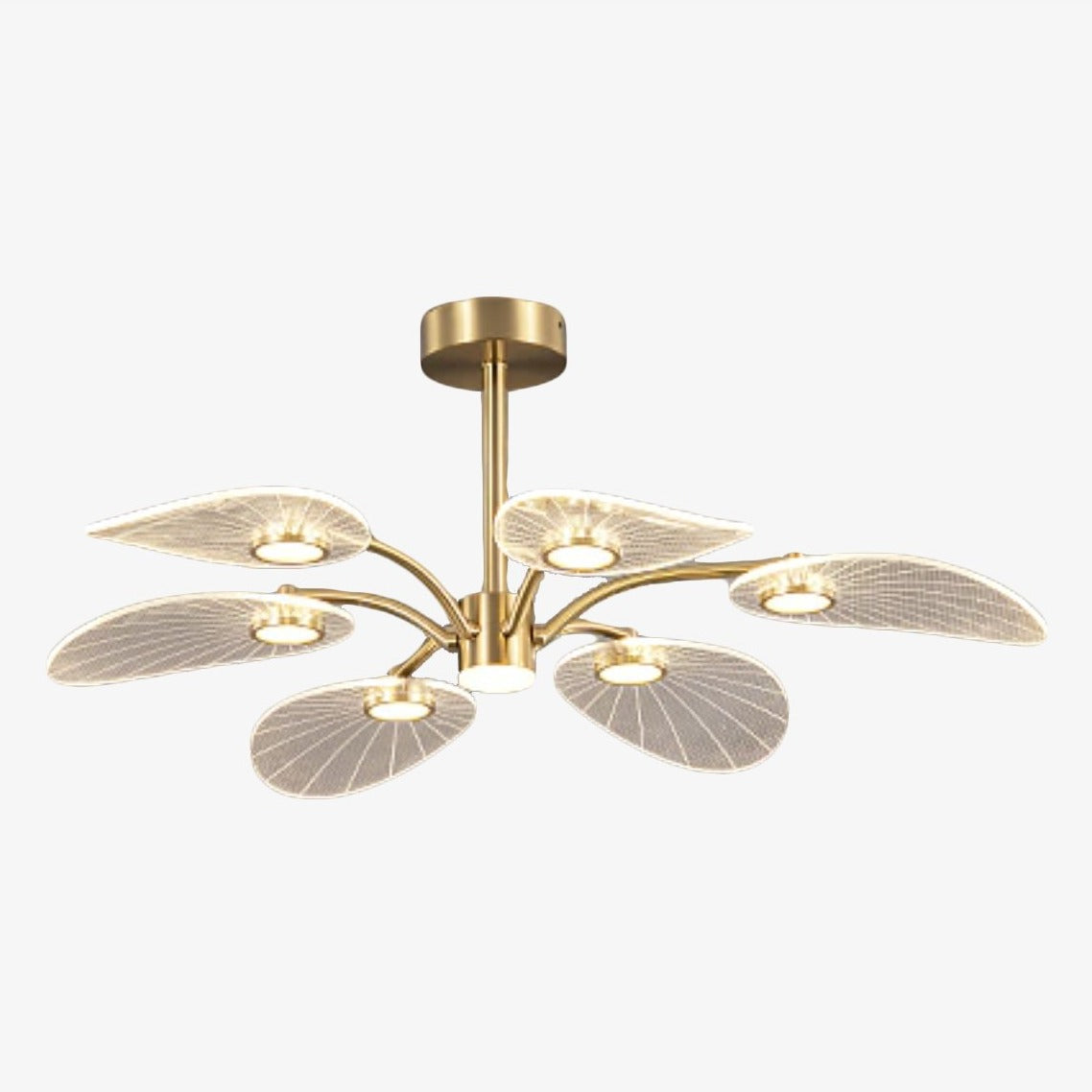 Lustre LED Doré Akimera Design Floral Moderne
