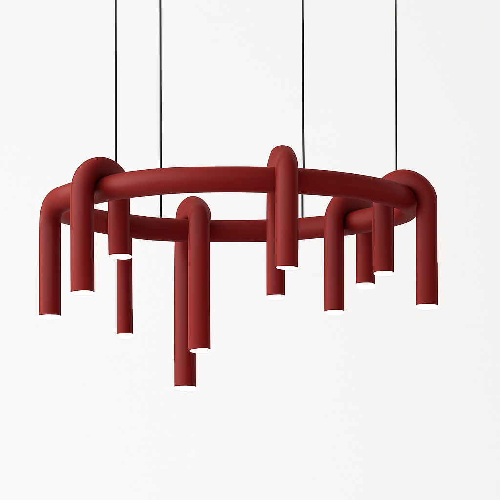 Lustre LED Rouge Scandinave Design U