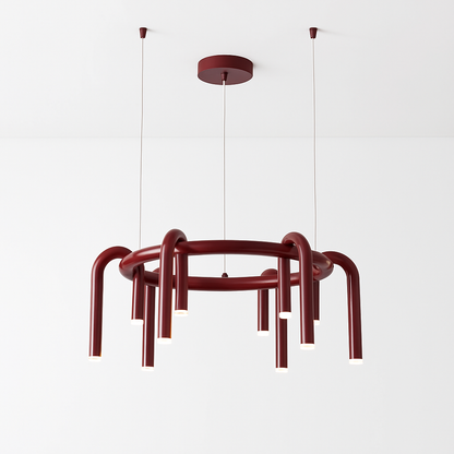 Lustre LED Rouge Scandinave Design U