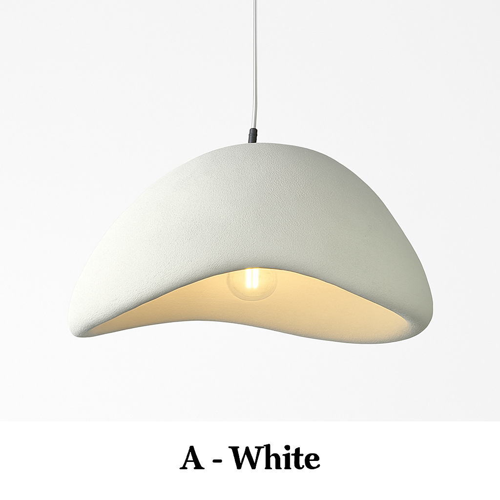 Lustre LED Design Scandinave Wabi Sabi Blanc/Gris