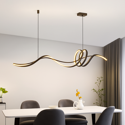 Lustre LED Moderne Striptips - Noir ou Blanc, 120/140cm