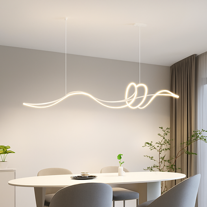 Lustre LED Moderne Striptips - Noir ou Blanc, 120/140cm