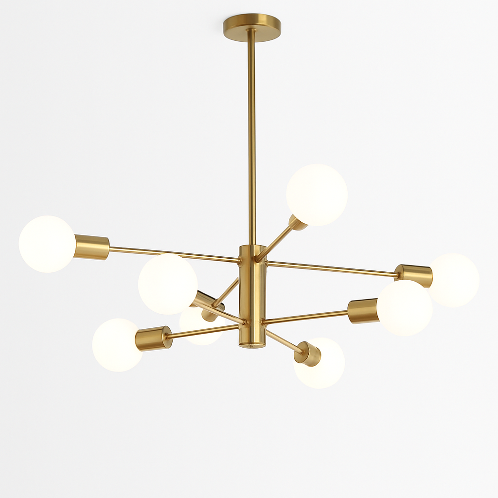 Lustre Spoutnik Moderne Noir en Fer