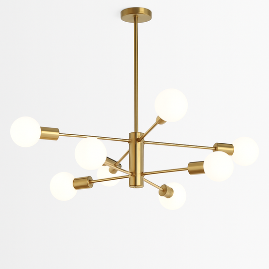 Lustre Spoutnik Moderne Noir en Fer
