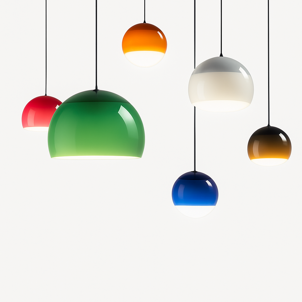 Lustre LED Verre Dégradé Style Nordique Moderne