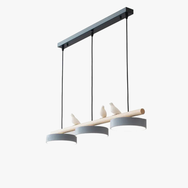 Lustre LED Scandinave Design Oiseau Macaron en Fer
