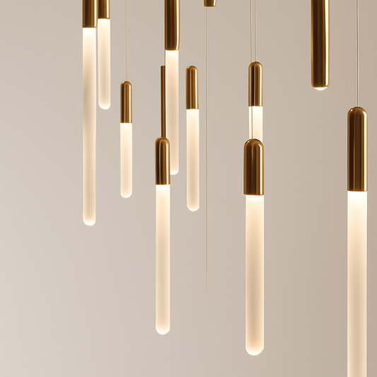 Lustre LED Nordique Minimaliste Design Aluminium Noir ou Doré