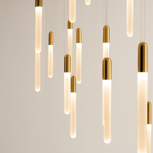 Lustre LED Nordique Minimaliste Noir ou Doré