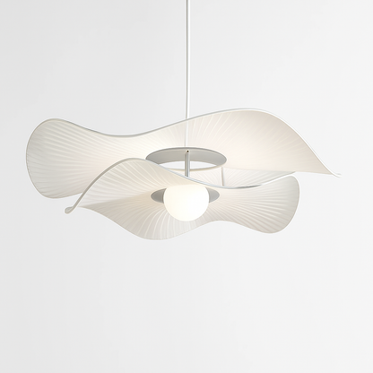 Lustre Suspension Vintage Scandinave Blanc Tissu LED